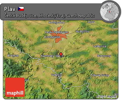Satellite 3D Map of Plav