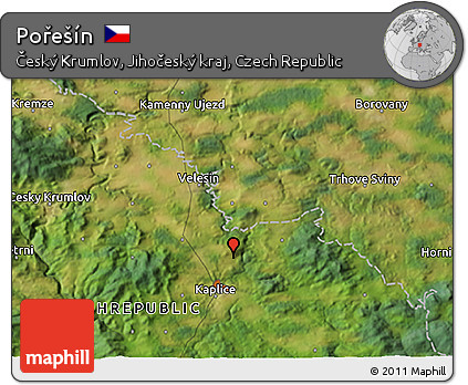 Satellite 3D Map of Pořešín