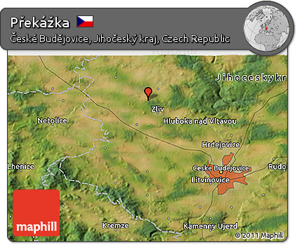 Satellite 3D Map of Překážka