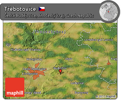 Satellite 3D Map of Třebotovice