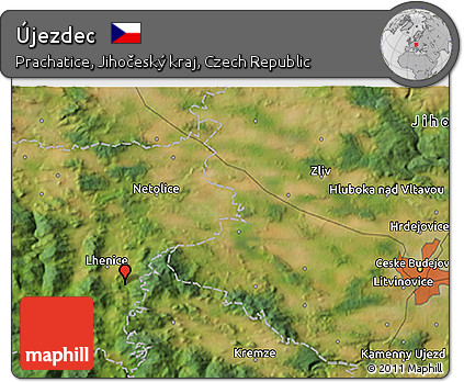 Satellite 3D Map of Újezdec