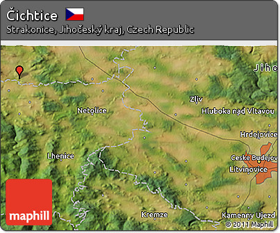 Satellite 3D Map of Čichtice
