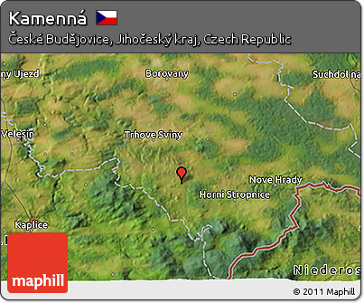 Satellite 3D Map of Kamenná
