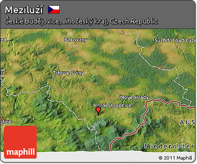 Satellite 3D Map of Meziluží