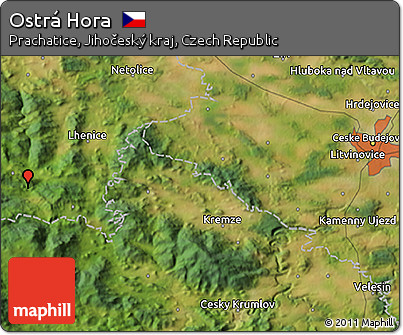 Satellite 3D Map of Ostrá Hora