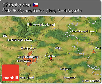 Satellite 3D Map of Třebotovice