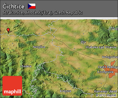 Satellite 3D Map of Čichtice