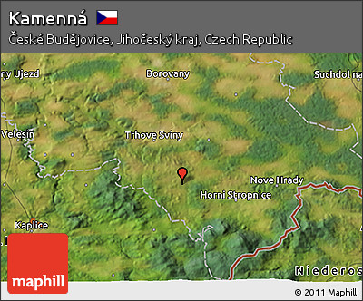 Satellite 3D Map of Kamenná