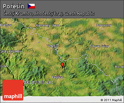 Satellite 3D Map of Pořešín