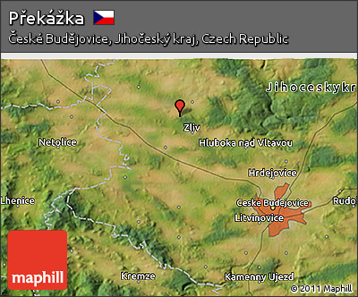 Satellite 3D Map of Překážka