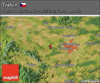 Satellite 3D Map of Třebín
