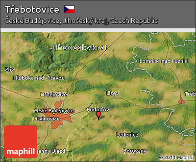 Satellite 3D Map of Třebotovice
