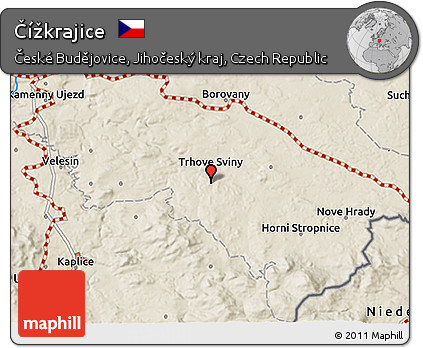 Shaded Relief 3D Map of Čížkrajice
