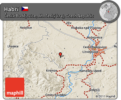 Shaded Relief 3D Map of Habří