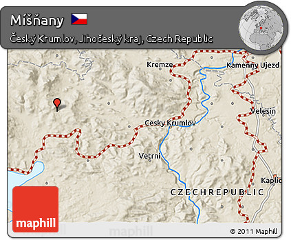 Shaded Relief 3D Map of Míšňany