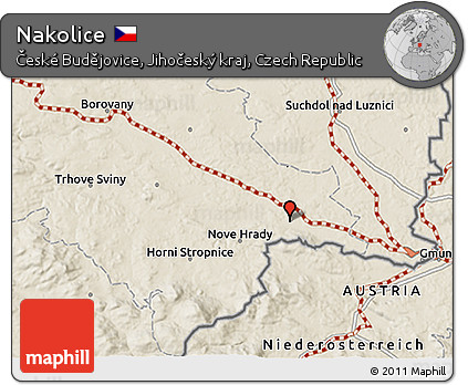 Shaded Relief 3D Map of Nakolice
