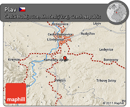 Shaded Relief 3D Map of Plav