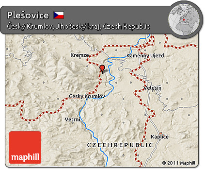 Shaded Relief 3D Map of Plešovice