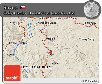 Shaded Relief 3D Map of Raveň