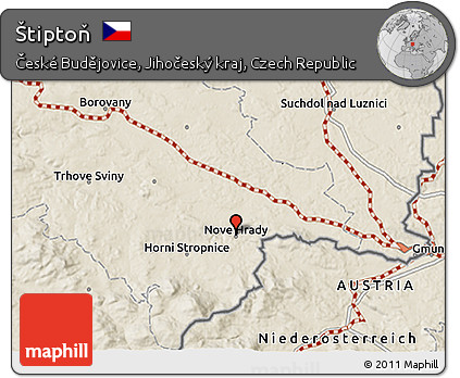 Shaded Relief 3D Map of Štiptoň