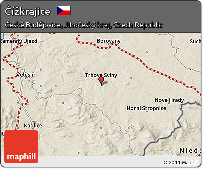 Shaded Relief 3D Map of Čížkrajice