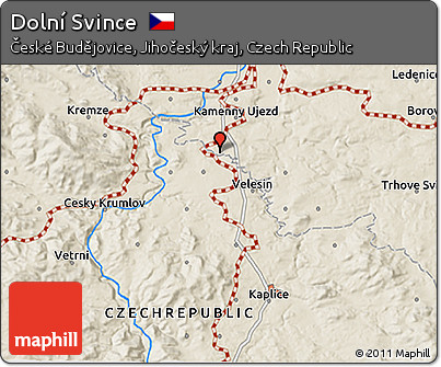 Shaded Relief 3D Map of Dolní Svince