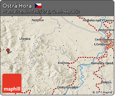 Shaded Relief 3D Map of Ostrá Hora