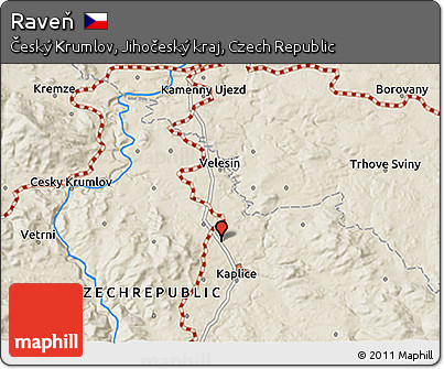 Shaded Relief 3D Map of Raveň
