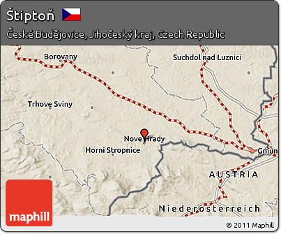 Shaded Relief 3D Map of Štiptoň