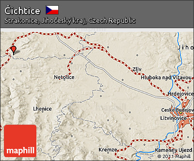 Shaded Relief 3D Map of Čichtice