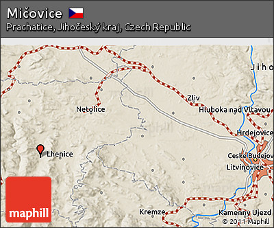 Shaded Relief 3D Map of Mičovice