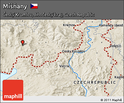 Shaded Relief 3D Map of Míšňany
