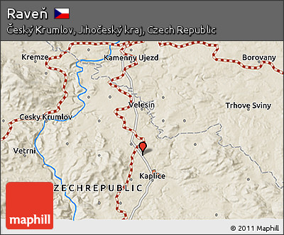 Shaded Relief 3D Map of Raveň