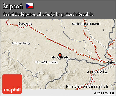 Shaded Relief 3D Map of Štiptoň
