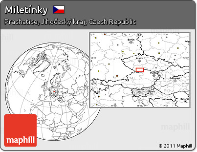 Blank Location Map of Miletínky
