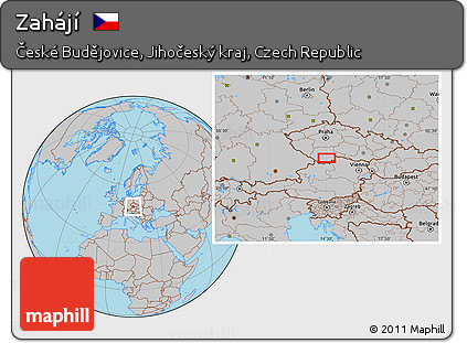 Gray Location Map of Zahájí
