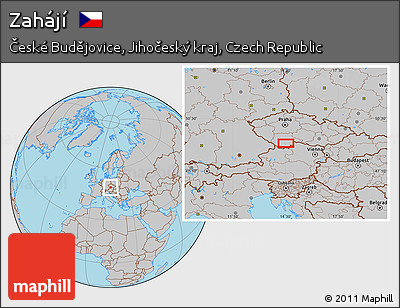 Gray Location Map of Zahájí