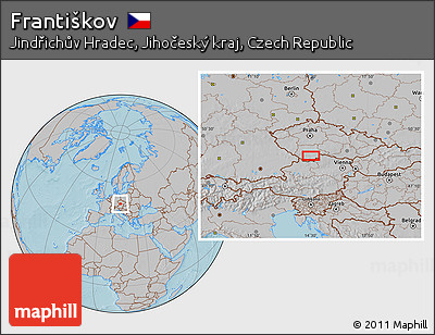 Gray Location Map of Františkov, hill shading