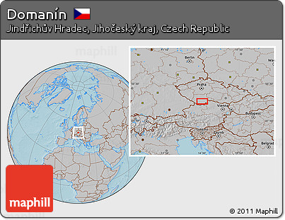 Gray Location Map of Domanín, hill shading