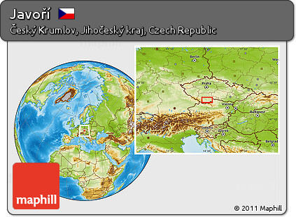 Physical Location Map of Javoří