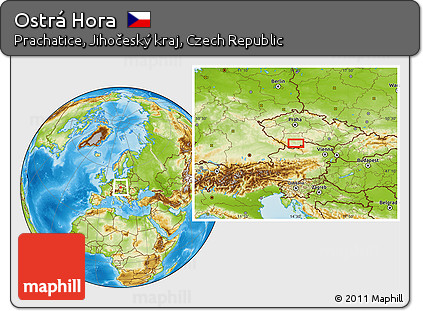 Physical Location Map of Ostrá Hora