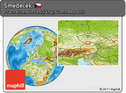 Physical Location Map of Smědeček