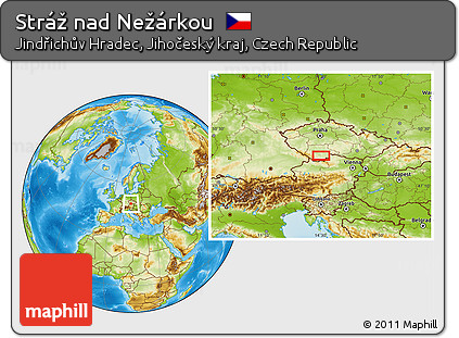 Physical Location Map of Stráž Nad Nežárkou