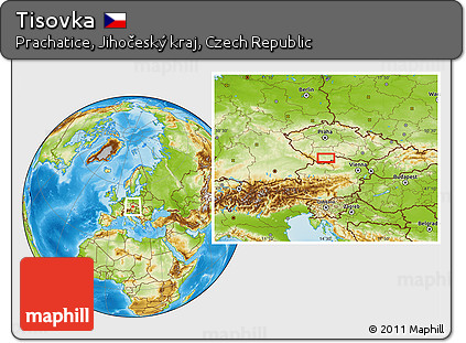 Physical Location Map of Tisovka