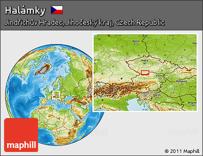 Physical Location Map of Halámky