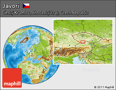 Physical Location Map of Javoří