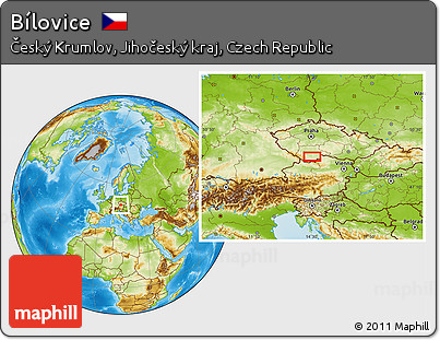Physical Location Map of Bílovice