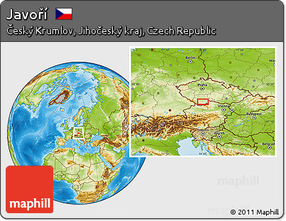 Physical Location Map of Javoří