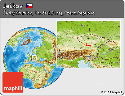Physical Location Map of Ješkov