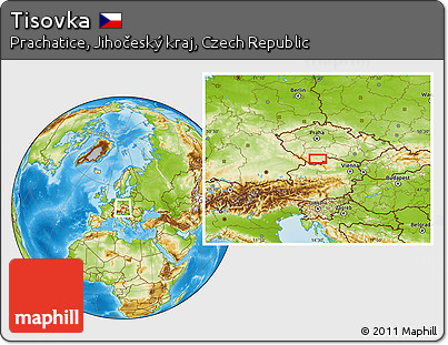 Physical Location Map of Tisovka